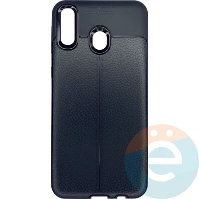 Накладка силиконовая 360 с кожаными вставками на Samsung Galaxy M20 черная - фото 26593