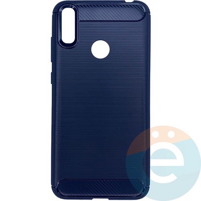 Накладка силиконовая Carbon 360 на Huawei Y7 2019 синяя - фото 26326