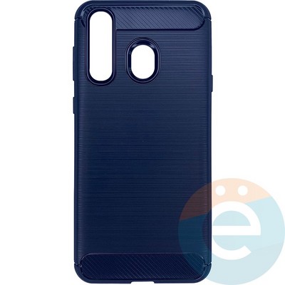 Накладка силиконовая Carbon 360 на Samsung A8S синяя - фото 26335