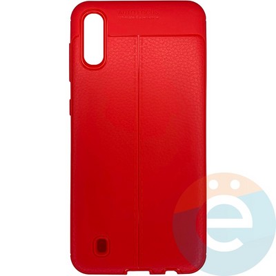 Накладка силиконовая 360 с кожаными вставками на Samsung Galaxy M10 красная - фото 26352