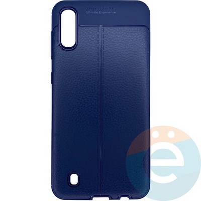 Накладка силиконовая 360 с кожаными вставками на Samsung Galaxy M10 синяя - фото 26353