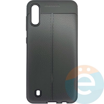 Накладка силиконовая 360 с кожаными вставками на Samsung Galaxy M10 серая - фото 26354
