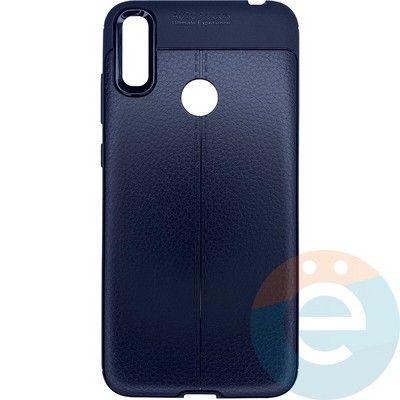 Накладка силиконовая 360 с кожаными вставками на Huawei Y7 2019 черная - фото 26356