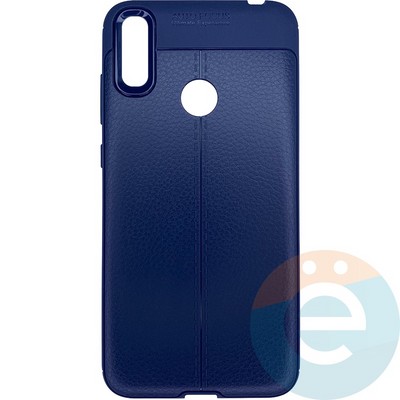 Накладка силиконовая 360 с кожаными вставками на Huawei Y7 2019 синяя - фото 26357