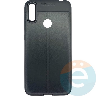 Накладка силиконовая 360 с кожаными вставками на Huawei Y7 2019 серая - фото 26359