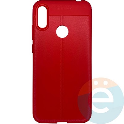 Накладка силиконовая 360 с кожаными вставками на Huawei Y6 2019/Honor 8A красная - фото 26362