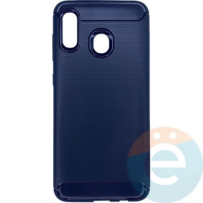 Накладка силиконовая Carbon 360 на Samsung A30 синяя - фото 26375
