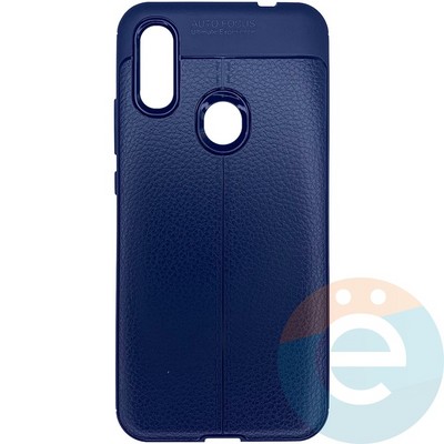 Накладка силиконовая 360 с кожаными вставками на Xiaomi Redmi 7 синяя - фото 26398