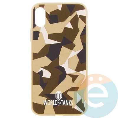 Накладка силиконовая World of Tanks Хаки для iPhone X/Xs тёмно-зелёная - фото 26607