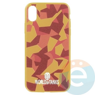 Накладка силиконовая World of Tanks Хаки для iPhone X/Xs жёлтая - фото 26606