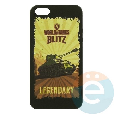 Накладка силиконовая World of Tanks Legendary для iPhone 5/5s/SE черная (вид1) - фото 26602