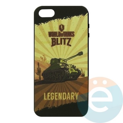 Накладка силиконовая World of Tanks Legendary для iPhone 5/5s/SE черная (вид2) - фото 26619