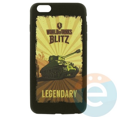 Накладка силиконовая World of Tanks Legendary для iPhone 6/6s Plus черная (вид1) - фото 26600