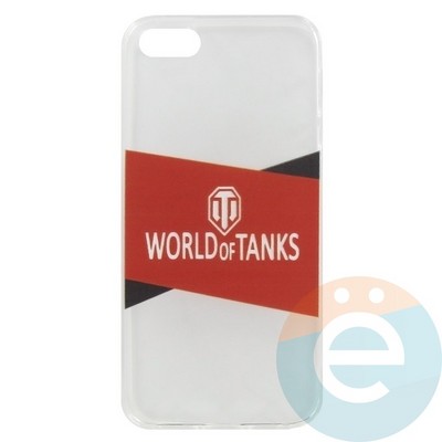 Накладка силиконовая World of Tanks для iPhone 5/5s/SE прозрачная - фото 26634
