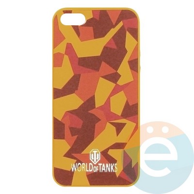 Накладка силиконовая World of Tanks Хаки для iPhone 5/5s/SE жёлтая - фото 26630
