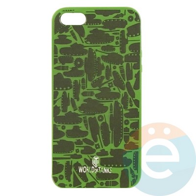 Накладка силиконовая World of Tanks Хаки для iPhone 5/5s/SE зелёная - фото 26622