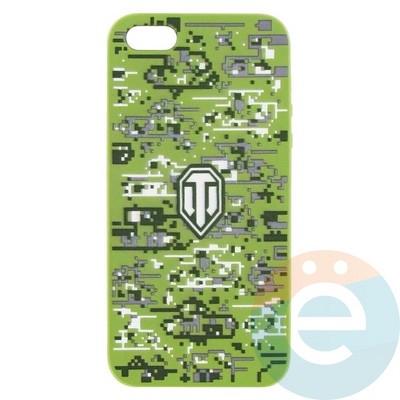 Накладка силиконовая World of Tanks Хаки для iPhone 5/5s/SE светло-зелёная - фото 26624