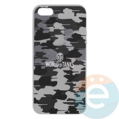 Накладка силиконовая World of Tanks Хаки для iPhone 5/5s/SE серая - фото 26627
