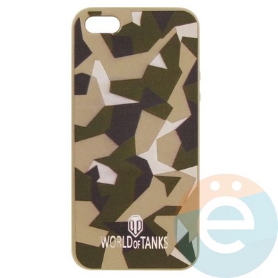 Накладка силиконовая World of Tanks Хаки для iPhone 5/5s/SE тёмно-зелёная - фото 26633