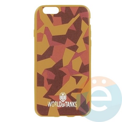 Накладка силиконовая World of Tanks Хаки для iPhone 6/6s жёлтая - фото 26629
