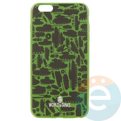 Накладка силиконовая World of Tanks Хаки для iPhone 6/6s зелёная - фото 26621