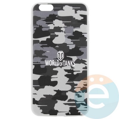 Накладка силиконовая World of Tanks Хаки для iPhone 6/6s Plus серая - фото 26625