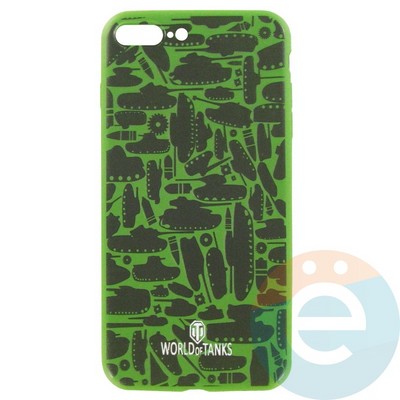 Накладка силиконовая World of Tanks Хаки для iPhone 7/8 Plus зелёная - фото 26636