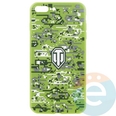 Накладка силиконовая World of Tanks Хаки для iPhone 7/8 Plus светло-зелёная - фото 26638