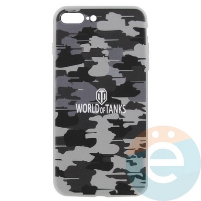 Накладка силиконовая World of Tanks Хаки для iPhone 7/8 Plus серая - фото 26640