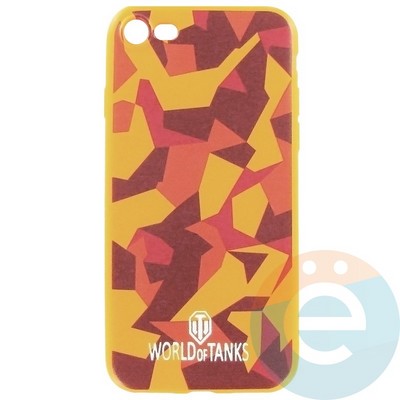Накладка силиконовая World of Tanks Хаки для iPhone 7/8 жёлтая - фото 26641