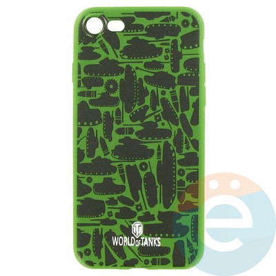 Накладка силиконовая World of Tanks Хаки для iPhone 7/8 зелёная - фото 26635