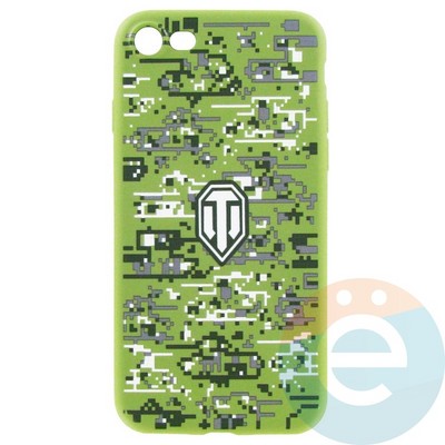 Накладка силиконовая World of Tanks Хаки для iPhone 7/8 светло-зелёная - фото 26637