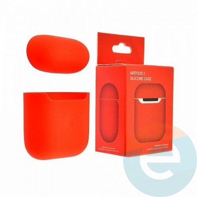 Чехол силиконовый для наушников Apple AirPods 1/2 ультра-тонкий red - фото 26673