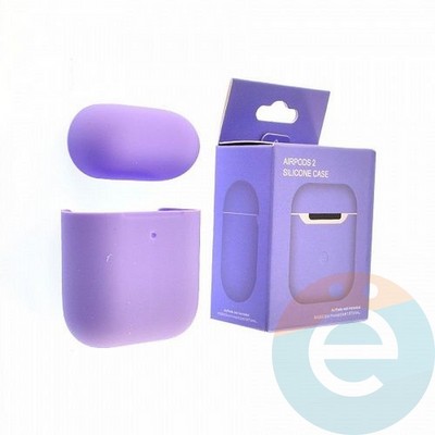 Чехол силиконовый для наушников Apple AirPods 1/2 ультра-тонкий purple - фото 26665