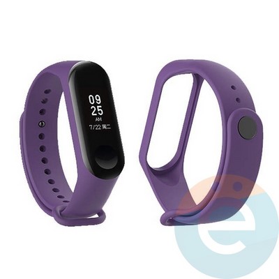 Силиконовый ремешок для Xiaomi Mi band 3/4 фиолетовый (11) - фото 27446