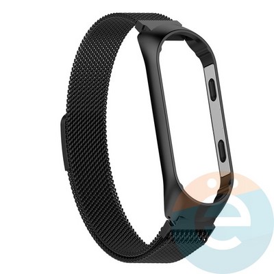 Металлический ремешок Milanese Band для Xiaomi Mi band 4 черный - фото 27456