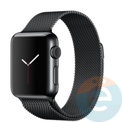 Металлический ремешок Milanese Band для Apple Watch 38/40 mm черный - фото 27764