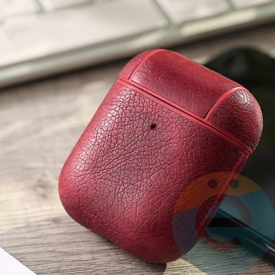 Чехол кожаный для наушников Apple AirPods 2 красный - фото 27804