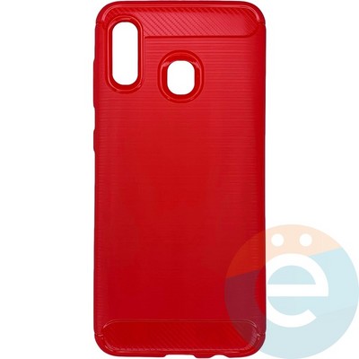 Накладка силиконовая Carbon 360 на Samsung A30 красная - фото 28050