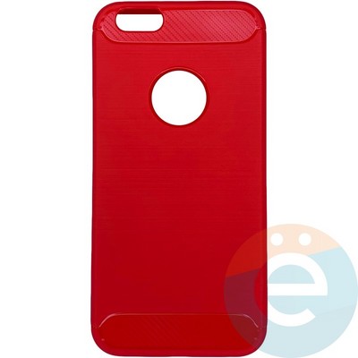 Накладка силиконовая Carbon 360 на Apple IPhone 6/6s красная - фото 28078