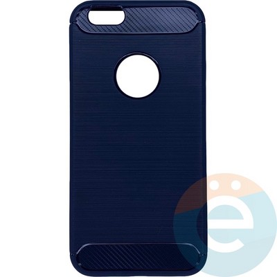Накладка силиконовая Carbon 360 на Apple IPhone 6/6s синяя - фото 28080