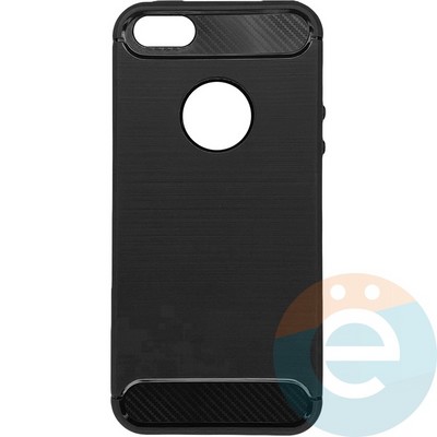 Накладка силиконовая Carbon 360 на Apple IPhone 5/5s/SE серая - фото 28082