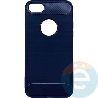 Накладка силиконовая Carbon 360 на Apple IPhone 7/8 синяя - фото 28088