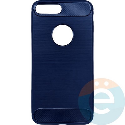 Накладка силиконовая Carbon 360 на Apple IPhone 7Plus/8Plus синяя - фото 28092