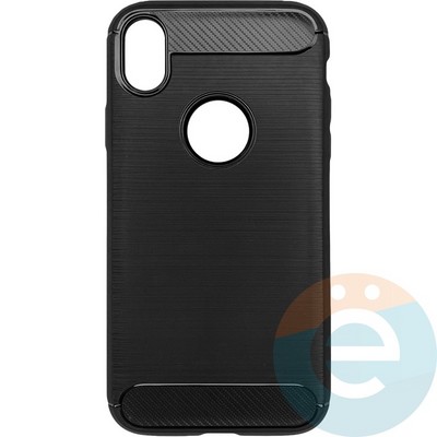 Накладка силиконовая Carbon 360 на Apple IPhone Xr черная - фото 28099
