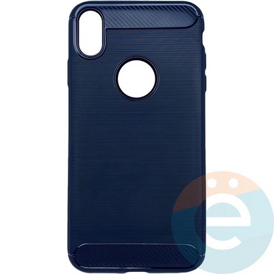 Накладка силиконовая Carbon 360 на Apple IPhone Xs Max синяя - фото 28100