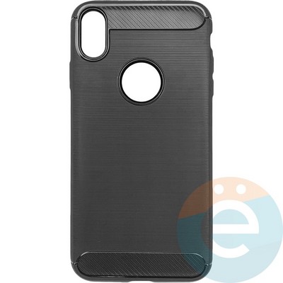 Накладка силиконовая Carbon 360 на Apple IPhone Xs Max серая - фото 28101