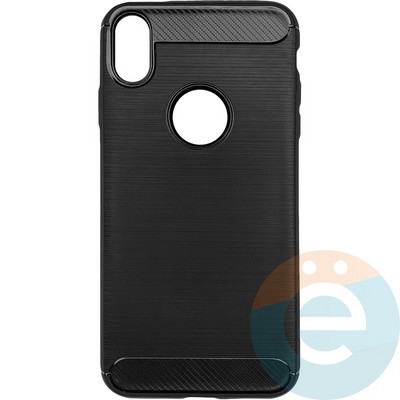 Накладка силиконовая Carbon 360 на Apple IPhone Xs Max черная - фото 28102