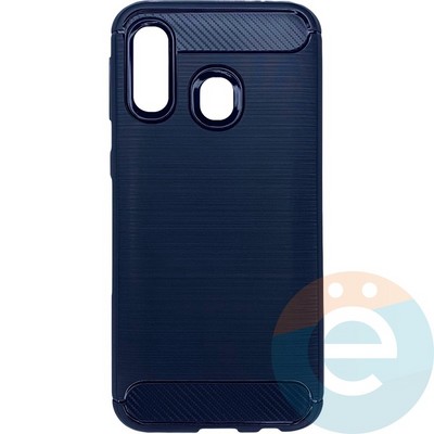 Накладка силиконовая Carbon 360 на Samsung Galaxy A40 синяя - фото 28107