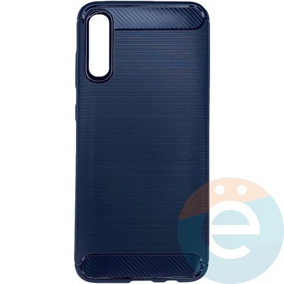 Накладка силиконовая Carbon 360 на Samsung Galaxy A70 синяя - фото 28113